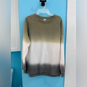 Kismet Green and White Crewneck Sweater